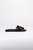 Σανδάλια ponyskin με print και περαστές φάσες Estil - Καφέ - thefashionproject.gr - Estil - 24272036002
