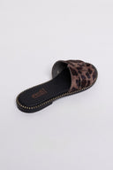 Σανδάλια ponyskin με print και περαστές φάσες Estil - Καφέ - thefashionproject.gr - Estil - 24272036002