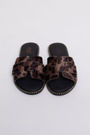 Σανδάλια ponyskin με print και περαστές φάσες Estil - Καφέ - thefashionproject.gr - Estil - 24272036002