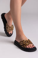 Σανδάλια ponyskin με print RAGAZZA 