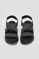 Σανδάλια sporty crossover με velcro - Μαύρο - thefashionproject.gr - La Coquette