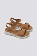 Σανδάλια sporty με φαρδιά φάσα - Κάμελ - thefashionproject.gr - La Coquette