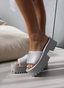 Σανδάλια sporty platforms με φαρδιά φάσα - Γκρι - thefashionproject.gr - The Fashion Project