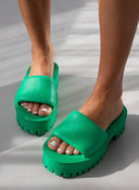 Σανδάλια sporty platforms με φαρδιά φάσα - Πράσινο - thefashionproject.gr - The Fashion Project