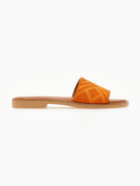 Σανδάλια suede με ανάγλυφη φάσα estil - Πορτοκαλί - thefashionproject.gr - Estil