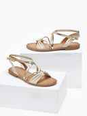 Σανδάλια suede με crossover λουράκια ERYNN - Μπεζ - thefashionproject.gr - ERYNN