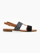 Σανδάλια suede με φάσα από ψάθα ERYNN