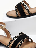 Σανδάλια suede με κοτσιδάκια ERYNN