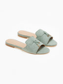 Σανδάλια suede με μεταλλικά charms ERYNN