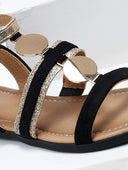 Σανδάλια suede με μεταλλικά στοιχεία και glitter ERYNN