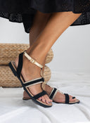 Σανδάλια suede με μεταλλικά στοιχεία και glitter ERYNN
