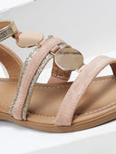 Σανδάλια suede με μεταλλικά στοιχεία και glitter ERYNN - Ροζ - thefashionproject.gr - ERYNN