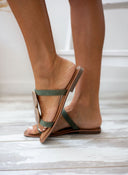Σανδάλια suede με πέτρες - Χακί - thefashionproject.gr - ERYNN