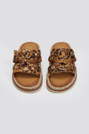 Σανδάλια suede με print και κρίκους ERYNN