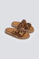 Σανδάλια suede με print και κρίκους ERYNN
