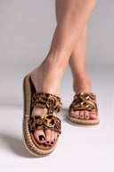 Σανδάλια suede με print και κρίκους ERYNN - Leopard - thefashionproject.gr - ERYNN