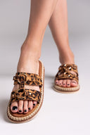 Σανδάλια suede με print και κρίκους ERYNN - Leopard - thefashionproject.gr - ERYNN