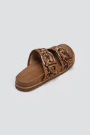 Σανδάλια suede με print και τοκά ERYNN