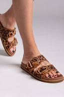 Σανδάλια suede με print και τοκά ERYNN