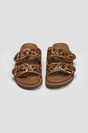 Σανδάλια suede με print και τοκά ERYNN