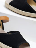 Σανδάλια suede με σχοινί στη σόλα
