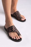 Σανδάλια υφασμάτινα με print Tfp - Καφέ - thefashionproject.gr - TFP - 24047036003