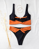 Σετ bandeau bikini με διχρωμία