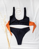 Σετ bandeau bikini με διχρωμία