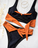 Σετ bandeau bikini με διχρωμία