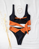 Σετ bandeau bikini με διχρωμία