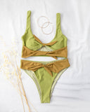 Σετ bandeau bikini με διχρωμία