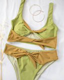 Σετ bandeau bikini με διχρωμία - Πράσινο - thefashionproject.gr - The Fashion Project
