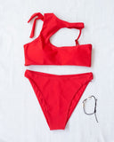 Σετ bikini με cut out σχέδιο στο μπούστο - Κόκκινο - thefashionproject.gr - The Fashion Project