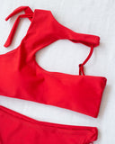 Σετ bikini με cut out σχέδιο στο μπούστο - Κόκκινο - thefashionproject.gr - The Fashion Project