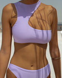 Σετ bikini με cut out σχέδιο στο μπούστο - Λιλά - thefashionproject.gr - The Fashion Project