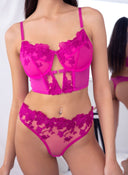 Σετ εσώρουχα see through - Magenta - thefashionproject.gr - The Fashion Project