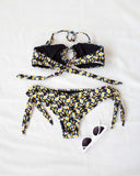 Σετ floral bikini με κοκάλινο κρίκο