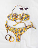 Σετ floral bikini με κοκάλινο κρίκο