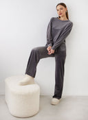 Σετ φόρμες βελουτέ - Ανθρακί - thefashionproject.gr - New Collection
