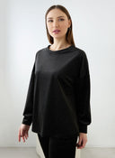 Σετ φόρμες βελουτέ - Μαύρο - thefashionproject.gr - New Collection