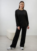 Σετ φόρμες βελουτέ - Μαύρο - thefashionproject.gr - New Collection