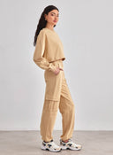 Σετ φόρμες cargo - Κάμελ - thefashionproject.gr - Jean Louis Francoise