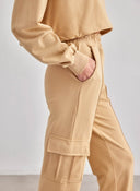 Σετ φόρμες cargo - Κάμελ - thefashionproject.gr - Jean Louis Francoise