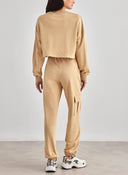 Σετ φόρμες cargo - Κάμελ - thefashionproject.gr - Jean Louis Francoise