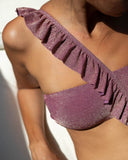 Σετ glitter bikini με βολάν - Μωβ - thefashionproject.gr - The Fashion Project