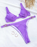 Σετ high leg bikini με μπανέλα