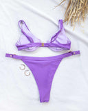 Σετ high leg bikini με μπανέλα