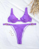 Σετ high leg bikini με μπανέλα