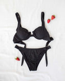 Σετ lurex bikini με κρίκους - Μαύρο - thefashionproject.gr - The Fashion Project