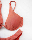 Σετ lurex bikini με μπανέλα - Ροδί - thefashionproject.gr - The Fashion Project